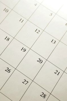 Close-up of a monthly calendar