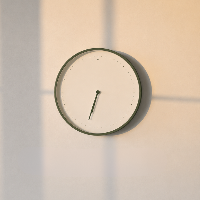 Minimalist green wall clock
