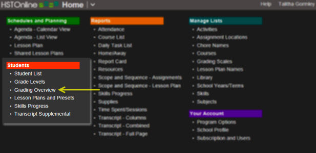 menu