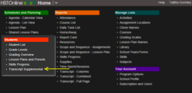menu